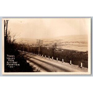 Vintage RPPC Penns Valley From Nittany Mountain Scenic View Postcard #1546